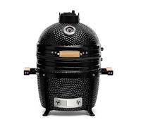 Kamado Bono Minimo barbacoa cerámica Ø 40 cm, negra | Ahumador y horno de carbón para exterior - incluye 5 accesorios