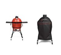 Kamado Joe® KJ23RH Classic I.™ 18-inch Portable Charcoal Grill in Red + Funda para barbacoa de carbón Kamado Joe® Clásico Joe en negro