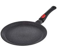 KAMBERG 0008051: Sartén para tortillas, diámetro máximo de 28 cm, fabricada en hierro fundido/aluminio fundido, apta para cocinas de inducción, con revestimiento antiadherente y mango desmontable