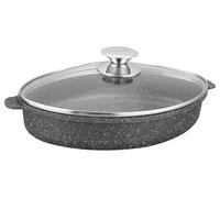 Kamberg - Cazuela para horno 30 x 21 x 6,2 cm - Revestimiento de piedra sin PFOA/PFAS - Todos los fuegos incluyendo inducción - 2 litros, negro