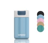 KAMBUKKA Taza de café aislada (300 ml) - Termo a prueba de fugas: tecnología Snapclean® - Ideal para bebidas frías y calientes - Base antideslizante - Acero inoxidable - Modelo "OLYMPUS Silk Blue"
