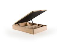 KAMIBIA | Canapé Abatible ROBLE con ZAPATERO. Transporte y Montaje Incluido. Organización Sin Herramientas. Ahorro de Espacio. Altura Cerrado 35cm. 150x190