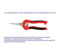 Tijera T-556 INOX - Tijeras de recolección con hoja larga y recta de acero inoxidable Kamikaze 1104