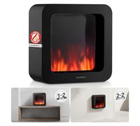 KAMINIO Chimenea de Mesa MIA - Decorativo Brasero Des Mesa eléctrica con Efecto Llama 3D, batería de Larga duración, sin Cable, portátil (Negro, 10"/25cm)