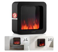 KAMINIO Chimenea de Mesa MIA - Decorativo Brasero Des Mesa eléctrica con Efecto Llama 3D, batería de Larga duración, sin Cable, portátil (Negro, 16"/40cm)
