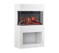 Kaminio eléctrica chimenea henri - estufa de chimenea eléctrica con calefacción, efecto de llama 3d, compartimento para leña, control remoto - blanco