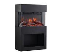 Kaminio eléctrica chimenea henri - estufa de chimenea eléctrica con calefacción, efecto de llama 3d, compartimento para leña, control remoto - negro