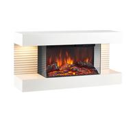 Kaminio eléctrica chimenea liz - chimenea eléctrica de pared con calefacción, efecto de llama 3d, luz ambiental led, control remoto - blanco