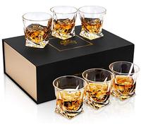 KANARS 6 Piezas Vasos de Whisky, Copas de Whiskey Robusto Cristalino 100% Sin Plomo para Escocés, Borbón y Más, 300 ml, Hermosa Caja de Regalo