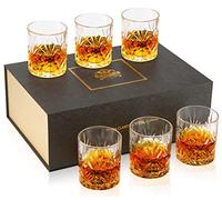 KANARS Vasos de Whisky, Copas de Whiskey Cristalino, Regalos de Cumpleaños Únicos para Novio Esposo Abuelo Padre, Caja de Regalo de Lujo, 300 ml, 6 Piezas