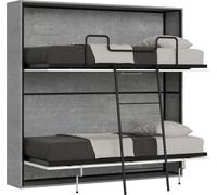 Kando, cama doble horizontal de cemento, cama plegable