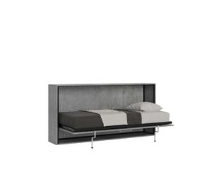 Kando, estructura horizontal para cama individual, modelo Cemento, cama abatible