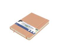 Kangaro Art - Cuaderno de bocetos (A5, tapa dura, poliuretano, 80 hojas, 140 g, papel de color crema), color rosa