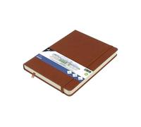 Kangaro Art - Cuaderno de bocetos (A5, tapa dura, poliuretano, 80 hojas, 140 g, papel de color crema con banda elástica y cinta)