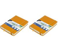 Kangaro Art - Cuaderno de bocetos (A6, poliuretano, tapa dura, 80 hojas, 140 g), color amarillo ocre (Paquete de 2)
