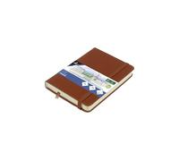 Kangaro Art - Cuaderno de bocetos (A6, tapa dura, poliuretano, 80 hojas, 140 g, papel de color crema con banda elástica y cinta)