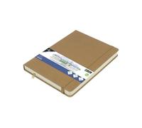 Kangaro Art Sketchbook - Cuaderno de bocetos (A5, tapa dura, 80 hojas, 140 g, papel crema, con banda elástica y cinta), color gris