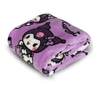 Kanguru - Manta Suave de Microfibra Kuromi Rosa 130x170 cm | Plaid Kawaii para Niñas o Mujeres, Cobija Divertida y Original para Navidad, Cumpleaños, Hogar, Sofá o Cama