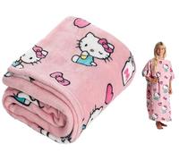 Kanguru Momonga, Manta Sudadera Oversize, Gran Tamaño, Agujeros para los Brazos, se Lleva Puesta y Permite Caminar, Regalo Navidad, Hello Kitty 80x90cm