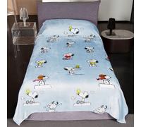 Kanguru SNOOPY, coperta letto singolo, coperta pile, microfibra per letto singolo, effetto coperta morbida pelosa, calda, plaid singolo in pelliccia grigio, Peanuts 130x230 cm