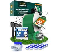 kanoo® Set de instalación para Robots cortacésped con 50m de Cable delimitador + 100 Clavijas + 20 Conectores de Cable - Juego Completo para Fijar el Cable perimetral de Todas Las Marcas comunes