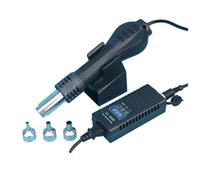KANOYU-8858 Estación de retrabajo de aire caliente de 650W - Pantalla digital de temperatura, programación PID, ventilador sin escobillas y 3 boquillas para desoldado SMD de PCB