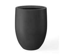 Kante atural - Maceta Alta de hormigón, Maceta Decorativa Grande para Interiores y Exteriores, Color Negro bruñido, 55 cm de Alto