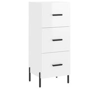 Kaorsrow Aparador blanco brillante, 34,5 x 34 x 90 cm, 3 cajones | Cajonera compacta para dormitorio y pasillo. Cuenta con 3 cajones y patas de metal resistentes para una vida moderna.