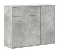 Kaorsrow Aparador de madera gris hormigón 88 x 30 x 70 cm | Cómoda moderna con aspecto de hormigón urbano con cajón y 3 puertas para pasillo, dormitorio o sala de estar.