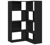 Kaorsrow Juego de 2 armarios (85 x 85 x 140 cm), color negro | Juego de 2 armarios de almacenamiento de madera con 8 compartimentos para dormitorio y vestidor.