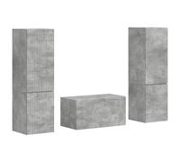 Kaorsrow Juego de 5 unidades de armario de pared para TV, color gris | Conjunto de tablero de pared flexible de 5 piezas de madera para sala de estar y dormitorio con mucho espacio de