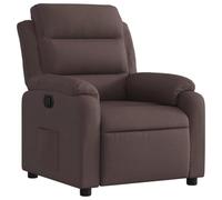 Kaorsrow Sillón de relax, color marrón oscuro, 75 x 92,5 x 100 cm, tela, función reclinable hasta 135°, bolsillo lateral, salón, TV, para espacios pequeños, balcón y oficina