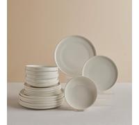 Karaca Stream Bone Felix XL - Vajilla de 18 piezas para 6 personas, elegante vajilla de porcelana de hueso, diseño moderno, apto para microondas y lavavajillas