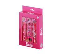 Karactermania Pack Barbie: Bolígrafo gel borrable, lápiz Eternal, 4 gomas, sacapuntas, Rosa 14x23 cm