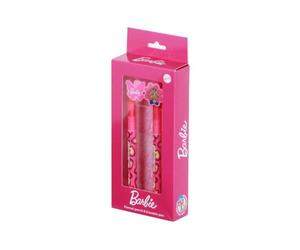 Karactermania Barbie Mix-Pack de Lápiz Eternal + Bolígrafo de Gel Borrable, Rosa, 14 x 23 cm