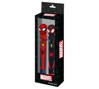 Marvel Spiderman Peter-Pack de 2 Bolígrafos 10 Colores, Negro, 9,5 x 23 cm