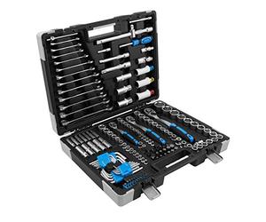 Karcher - Juego de llaves de trinquete (157 piezas, 1/4" + 3/8" + 1/2", con herramienta de cromo vanadio
