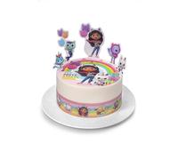 Kardasis Gabby Casa de Muñecas Oblea Comestible 20cm Tarta 4 Figuras