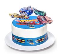 Kardasis Hot Wheels Oblea Comestible 20cm Decoración Tarta 4 Figuras
