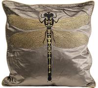 Kare Cojín de diseño Glitter Dragonfly, marrón, Funda extraíble con Cierre de Cremallera, con Relleno, cojín Decorativo, Accesorio para el hogar, Funda en Aspecto de Terciopelo, 40 x 40 cm (Alto x