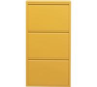 Kare Design Caruso Zapatero, Amarillo, 3 Compartimentos, Metal, Estrecho, Ahorra Espacio, protección contra el Polvo, 6 Pares de Zapatos, Pasillo, 103x50x15 cm A/L/P