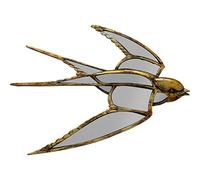 Kare Design Espejo Golondrina Dorado, Decoración de Pared, Espejo Único, Estilo Vintage, Óptimo para Sala, Dormitorio, Metal, 25x37x3 cm A/L/P
