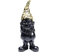Kare Design Figura Decorativa gnomo de jardín, Negro/Oro, decoración de Primavera, jardín, decoración Divertida, alféizar, Plantas de Interior, salón, 30 cm (A)