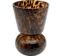 Kare Design Jarrón Caramel, marrón, Altura 26 cm, jarrón Decorativo, Accesorio para el hogar, Resistente al Agua, Estampado, Cristal, salón