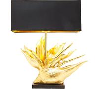 Kare Design lámapra de mesa Tropical Flower, nero/oro, estilo esotico, 65x51x22 cm, bombilla non incluida
