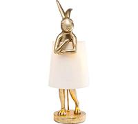 Kare Design Lámpara de mesa Animal, conejo, oro/blanco, 68cm, decoración