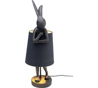Kare Design Lámpara de Mesa Animal Rabbit, Negro, Dorado, Lámpara de Conejo, Motivo de Animal, Altura 68cm, Dormitorio y Sala de Estar, sin Bombilla Incluida