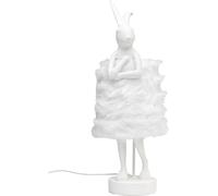 Kare Design Lámpara de Mesa Animal Rabbit, Pelo Blanco,Plata, Lámpara de Conejo, Motivo de Animal, Altura 68cm, Dormitorio y Sala de Estar, sin Bombilla Incluida