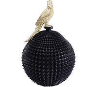 Kare Design Lata Deco Parrot 40 cm, negro/oro, XXL, almacenaje con tapa, motivo animal loro, 40x26x26 cm