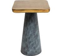 Kare Design Mesa Auxiliar Cora, Dorado y Gris, Aluminio, Cuadrado 35x35cm, Moderno, Mesa de Centro, Mesita de Noche, Decorativa, Decoración para Salón